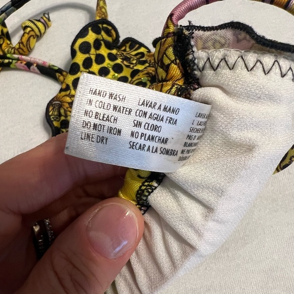 Luli Fama Vibrant Yellow Patterned Bikini Set Size XS - Picture 9 of 11
